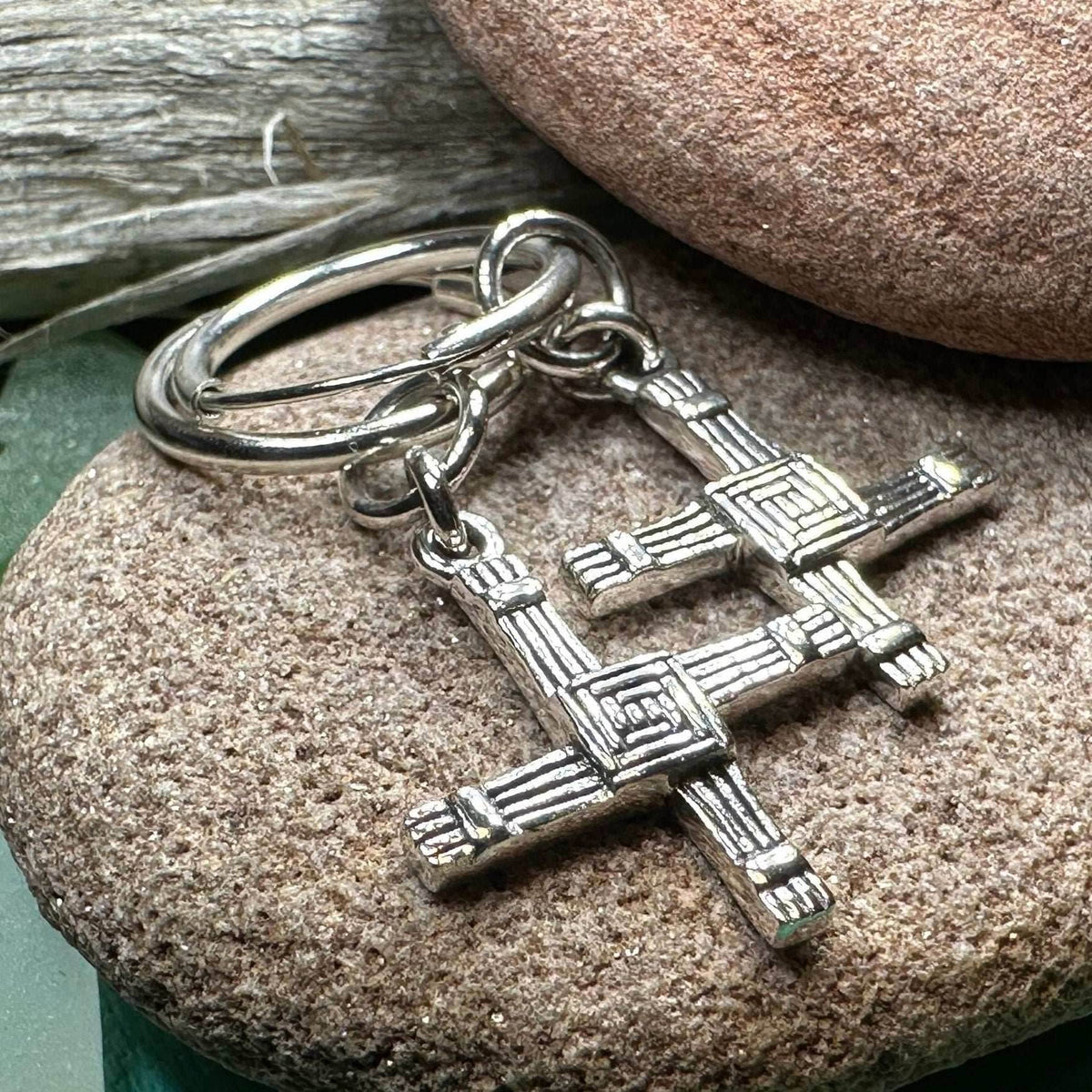 Saint Brigid's Cross Hoop Earrings - 