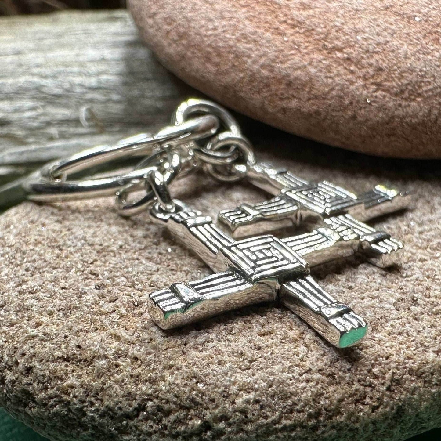 Saint Brigid's Cross Hoop Earrings - 