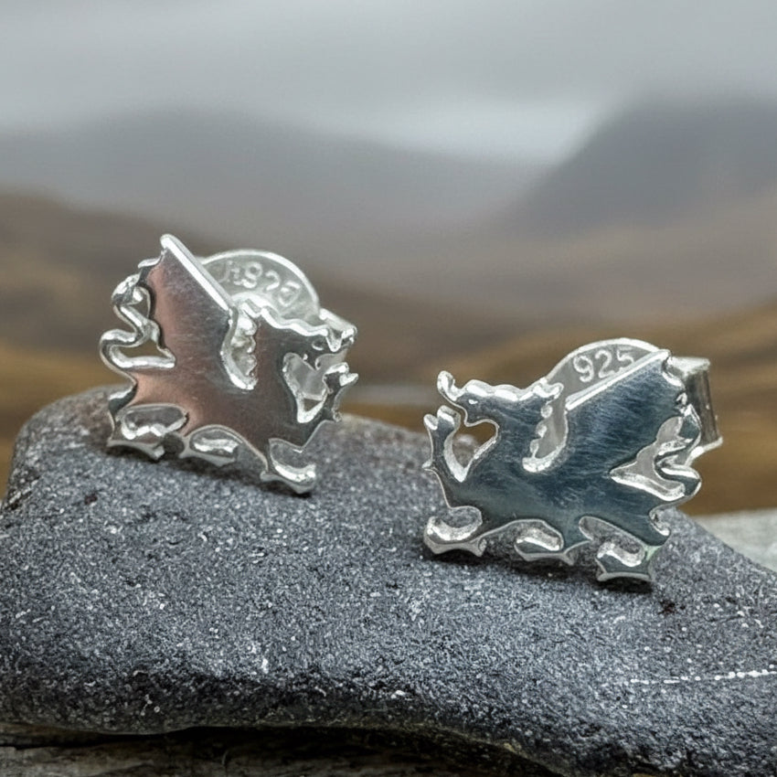 Eilonwy Welsh Dragon Stud Earrings