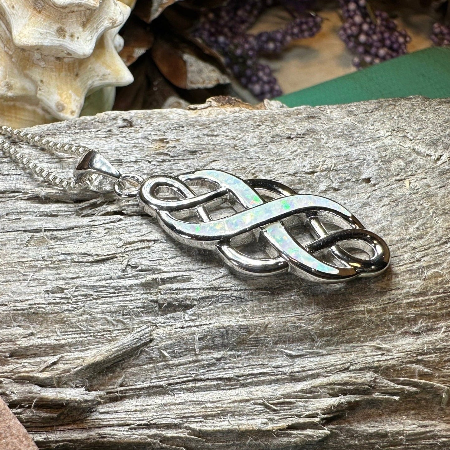 Fire Opal Celtic Infinity Necklace