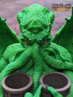 Cthulhu Paint Brush & Bottle Holder - Dice Tray - Fate's End Collection: Embrace Lovecraftian Horror in Your Artistry! - Black / 100%-Large