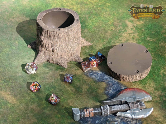 Barbarian Axe 3D Printed Dice Jail | Dice Vault | D20 Storage Box | DnD Player Gift - Wield Your Dice with the Barbarian's Power! - Black / Yes- Include Random Dice Set