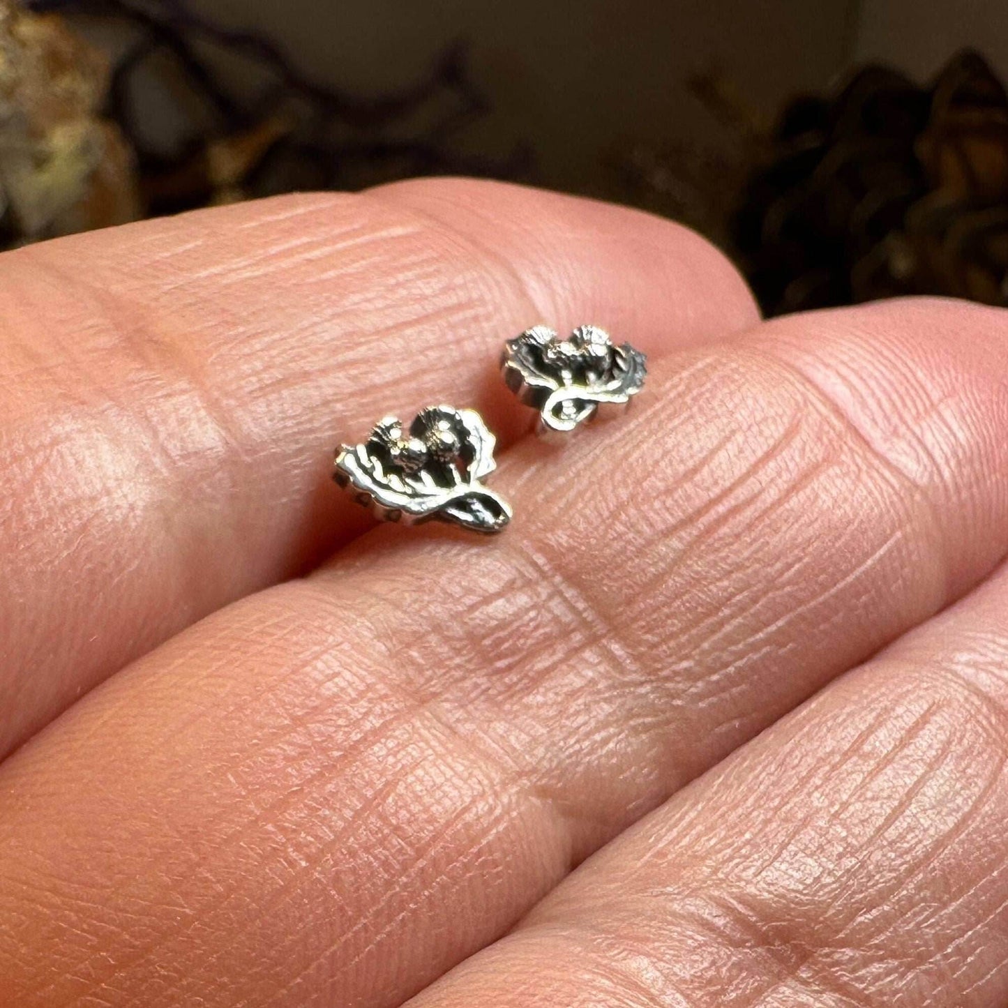 Petite Double Thistle Earrings - 