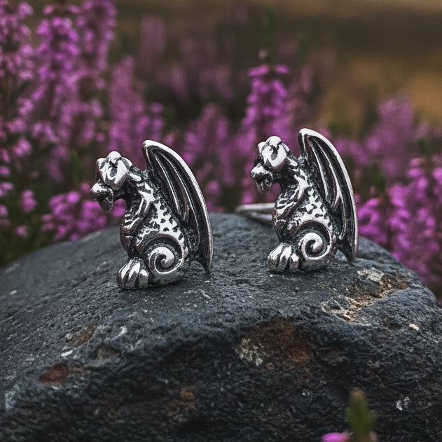 Gargoyle Dragon Post Earrings