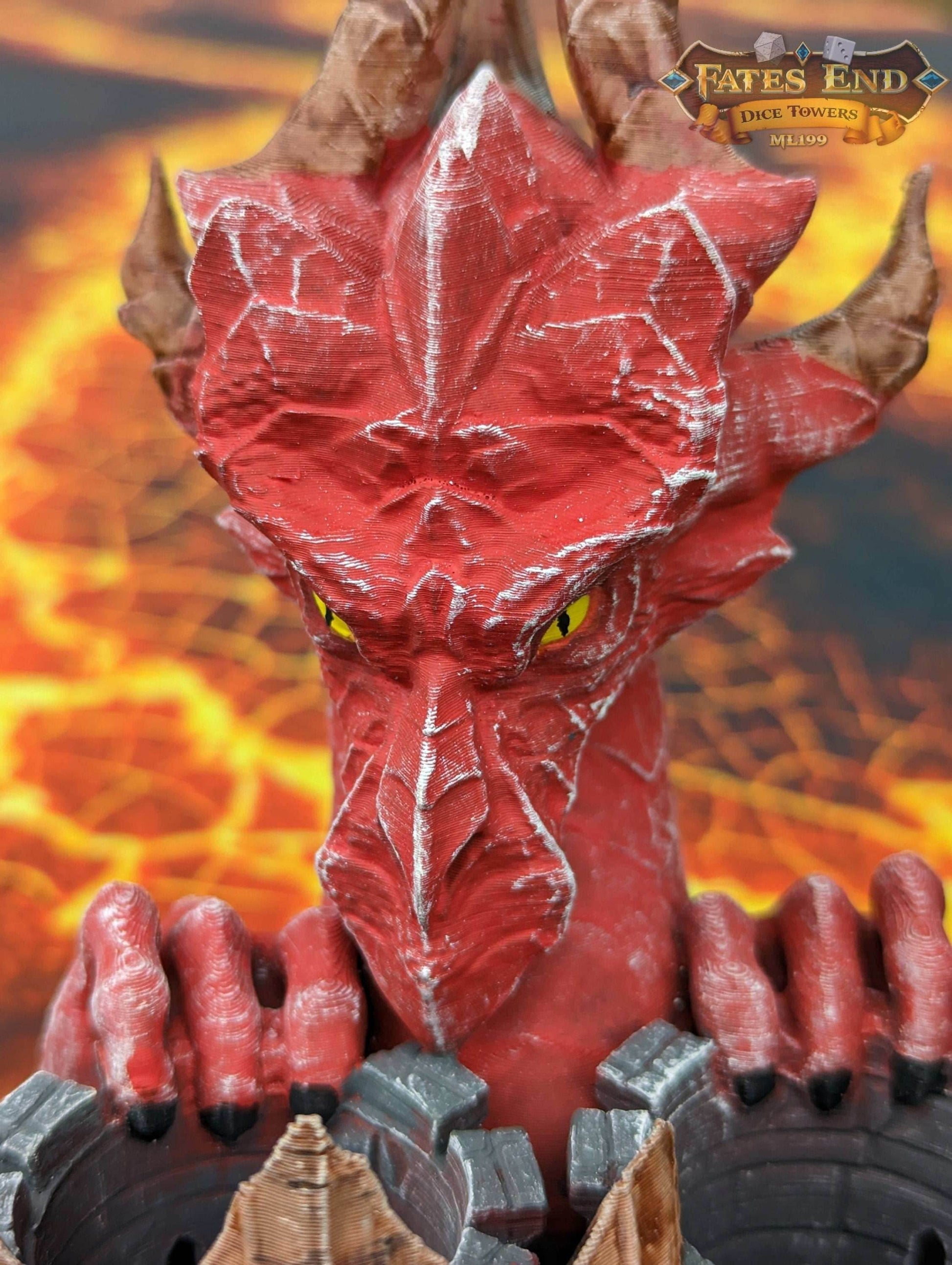 Dragon Paint Brush & Bottle Holder - Dice Tray - Fate's End Collection: Cradle Your Colors with the Majestic Grip of Mythical Wings. - Black / Scaling-50% Medium