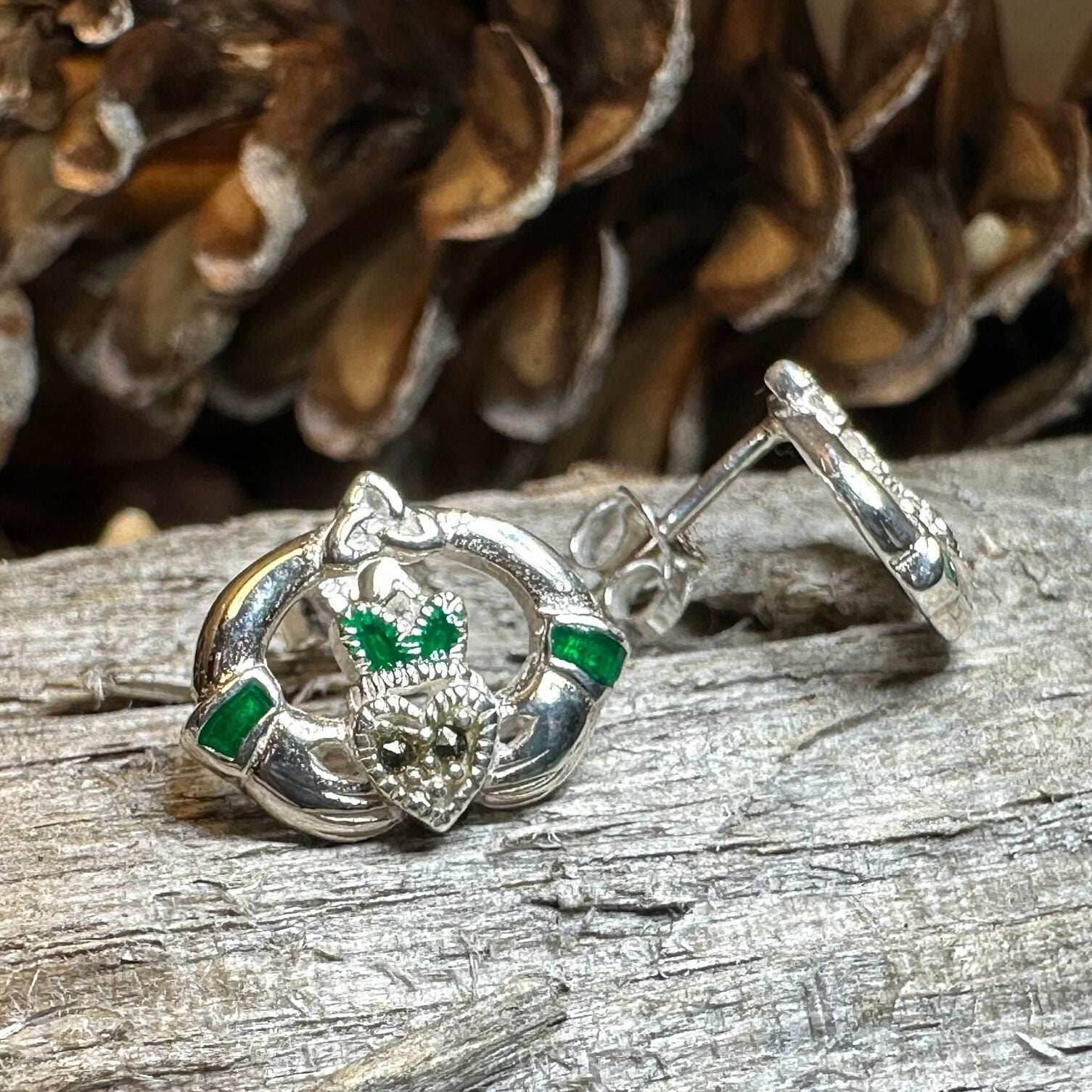 Dalia Claddagh Stud Earrings - 