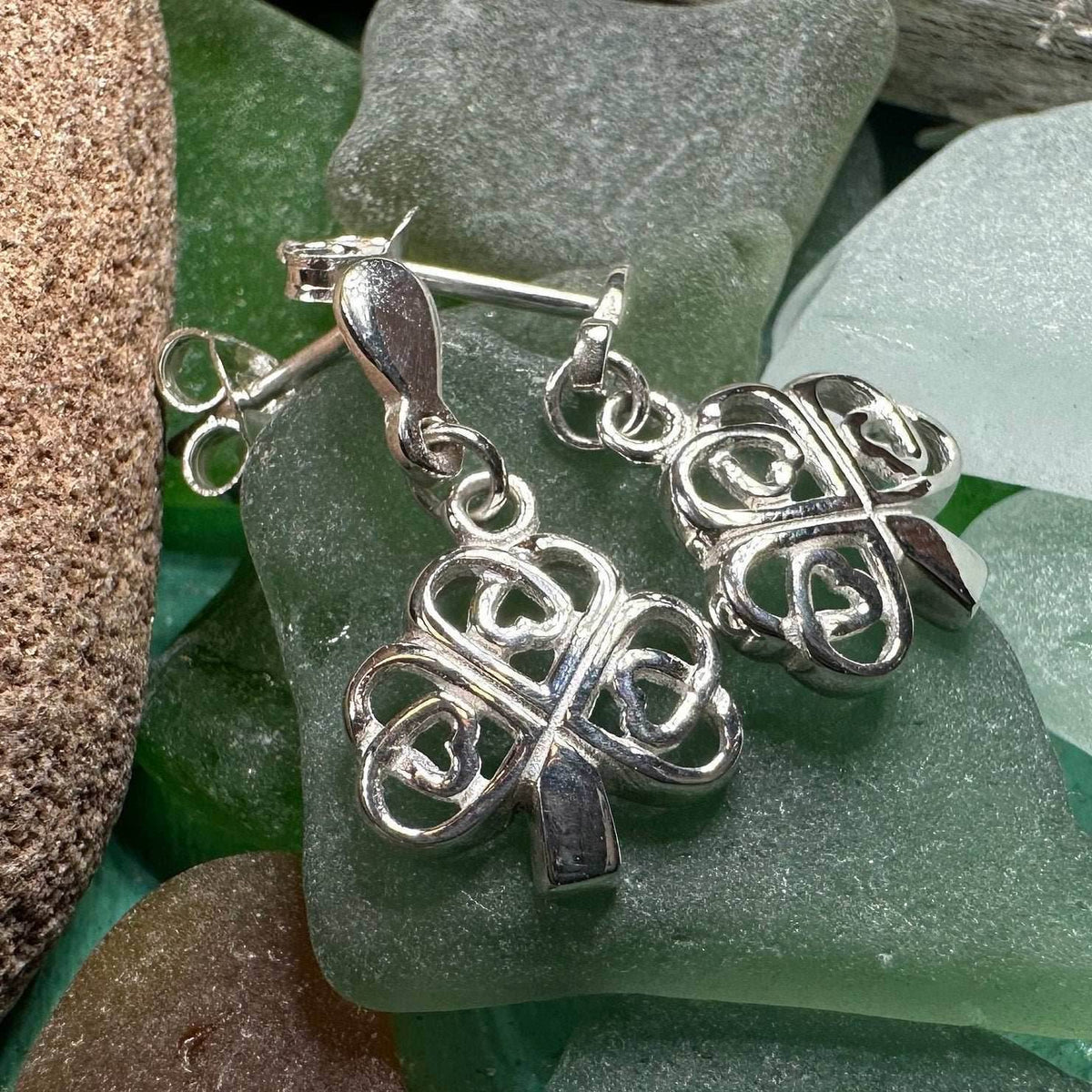 Limerick Celtic Shamrock Post Earrings - 