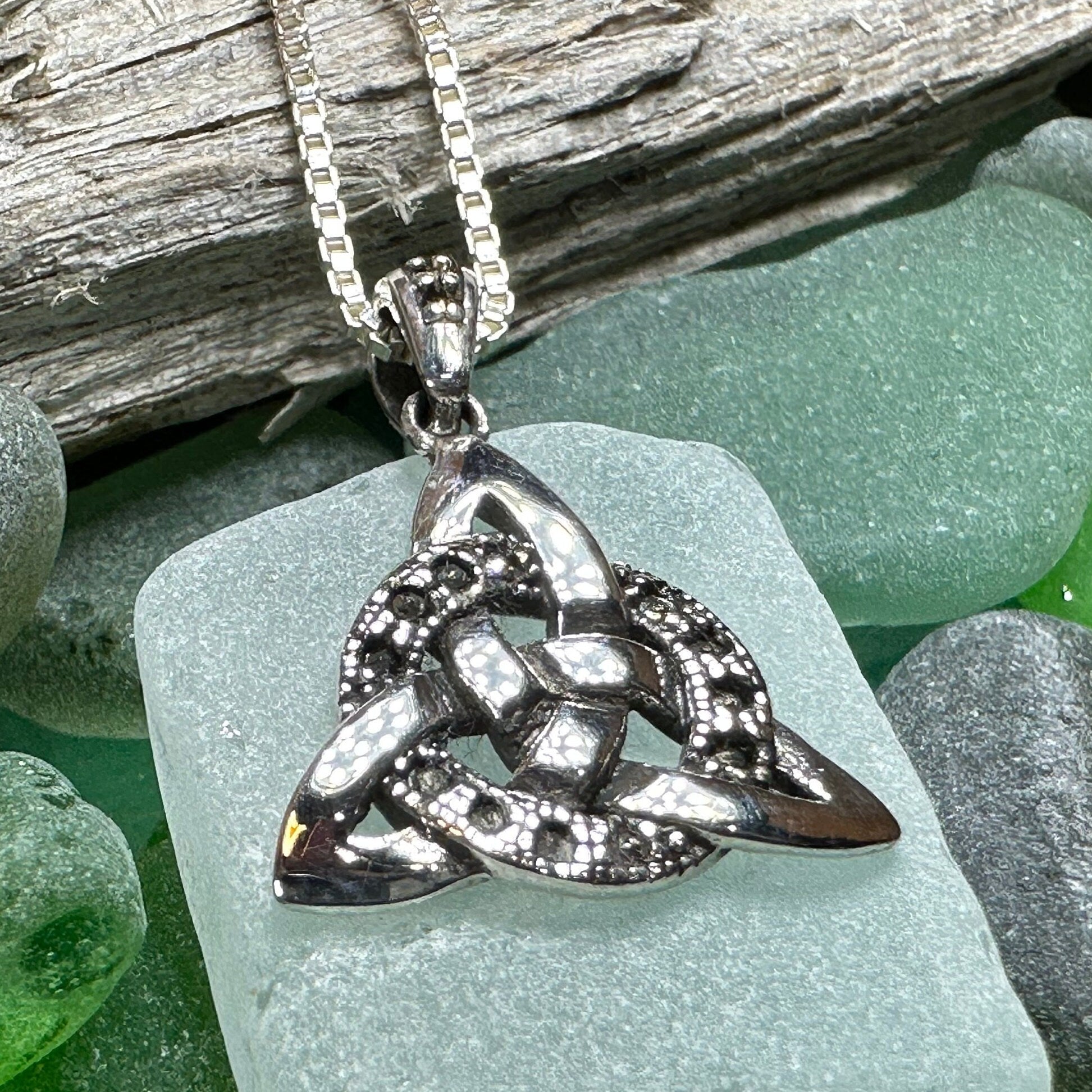 Marcasite Trinity Knot Necklace