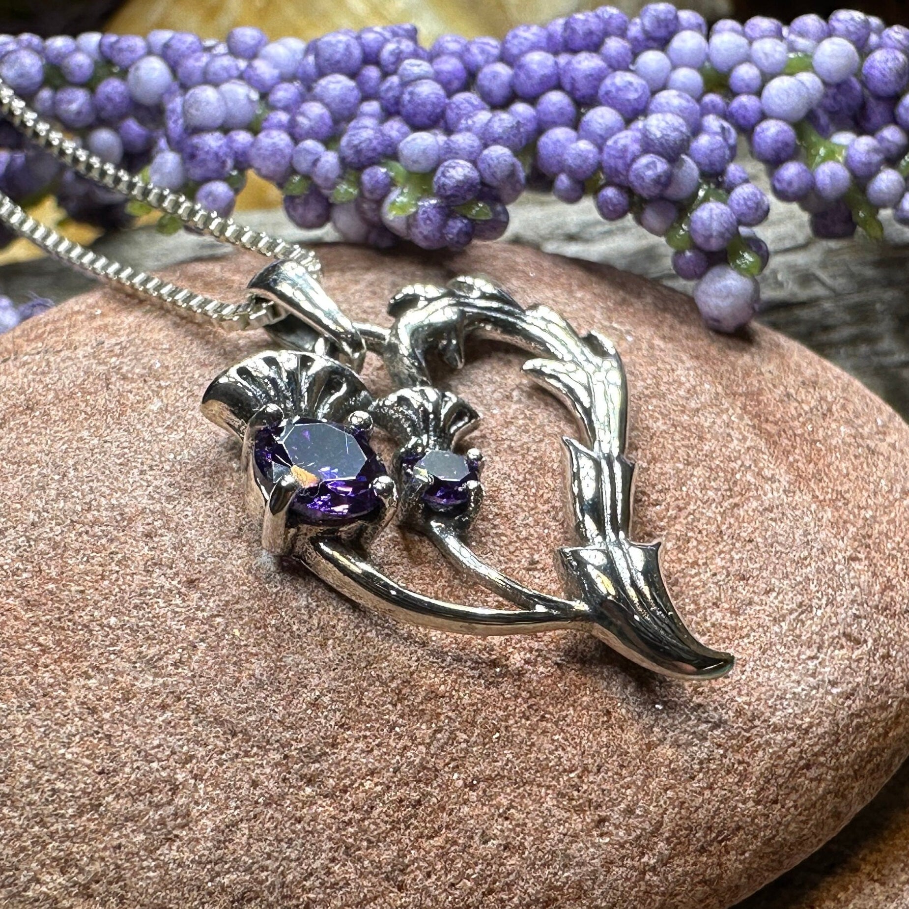 Lovely Dainty Thistle Necklace