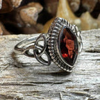 Yasmin Celtic Trinity Knot Ring - 7 / Garnet