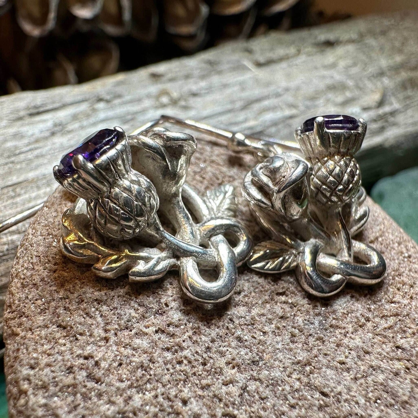 Cyrena Thistle Amethsyt Earrings - 
