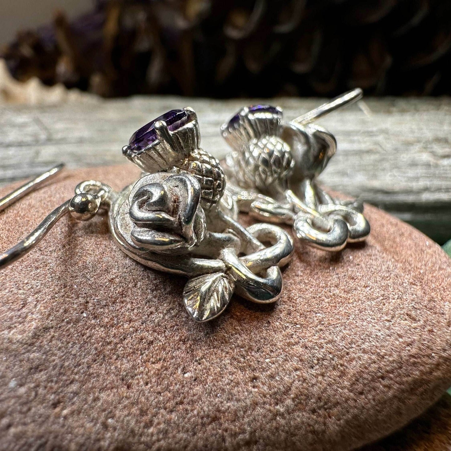 Cyrena Thistle Amethsyt Earrings - 