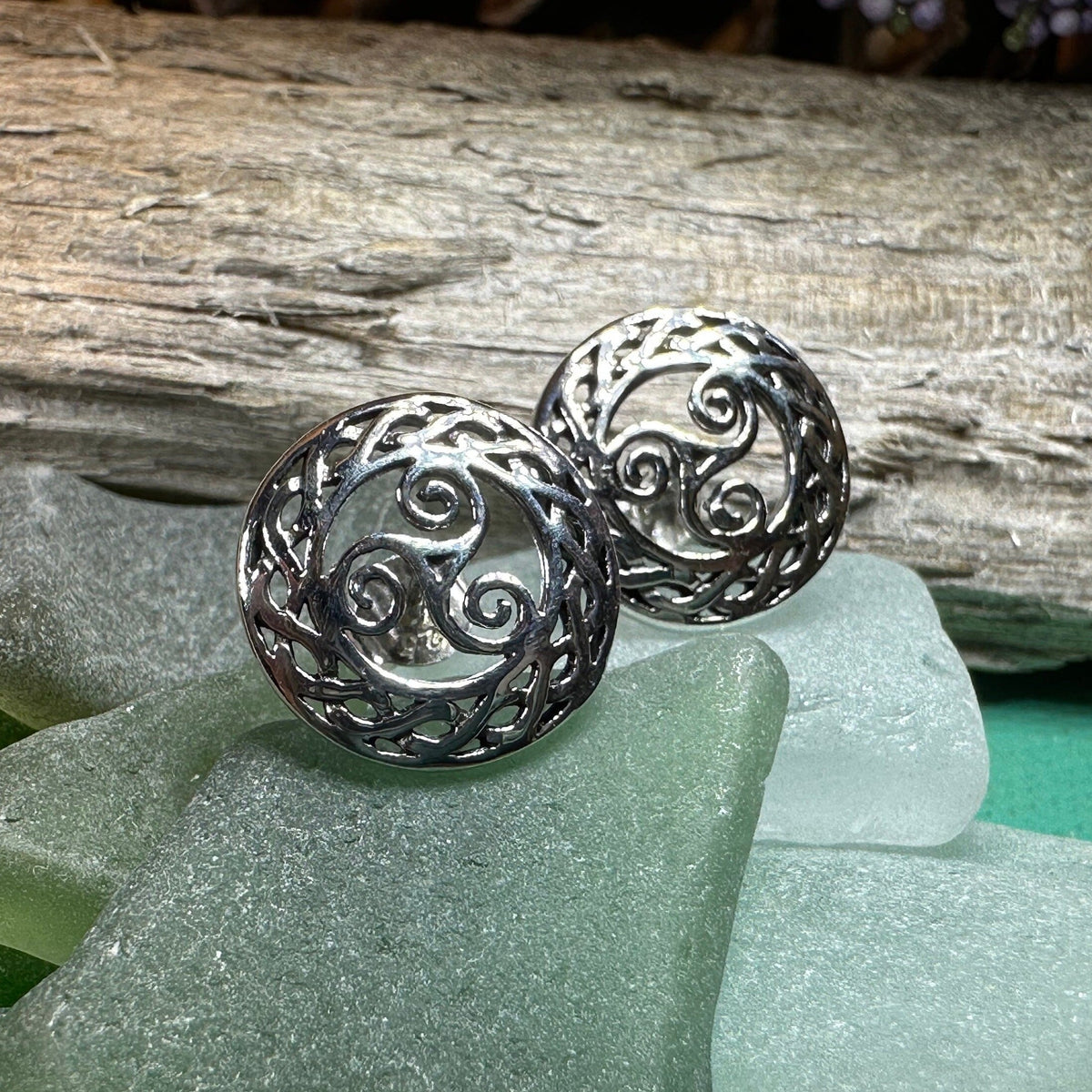 Perla Triple Spiral Post Earrings