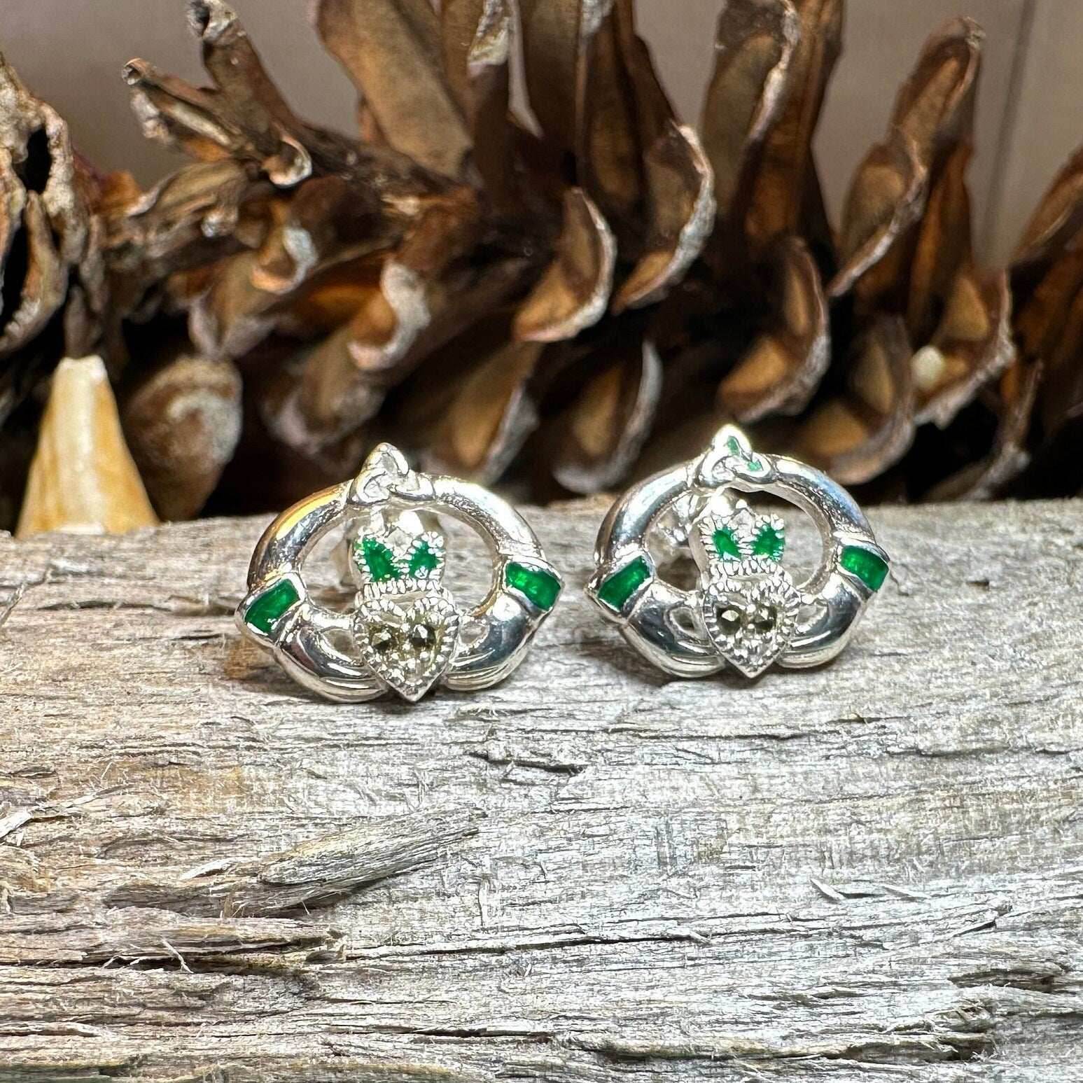 Dalia Claddagh Stud Earrings - 
