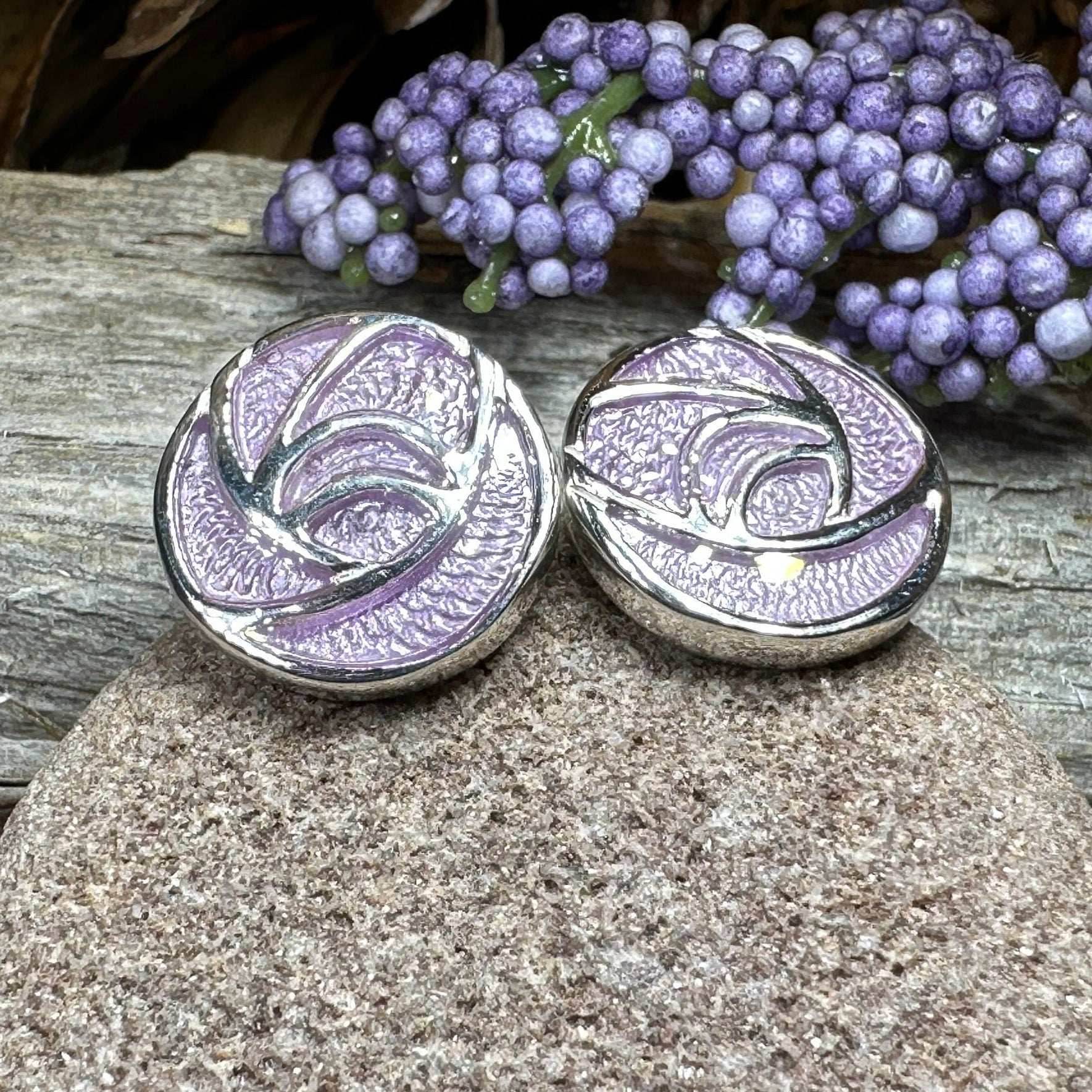 Scottish Bloom Mackintosh Rose Post Earrings - 