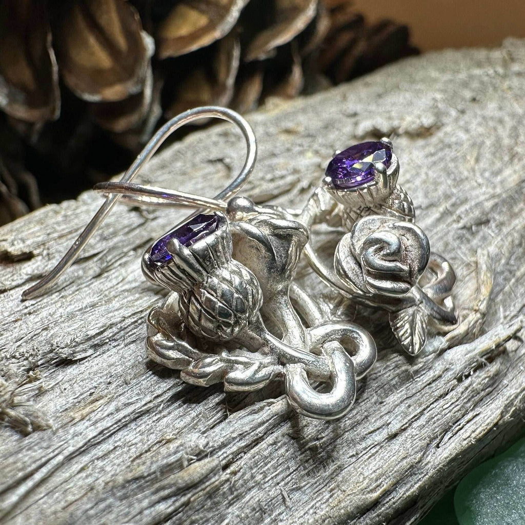 Cyrena Thistle Amethsyt Earrings - 