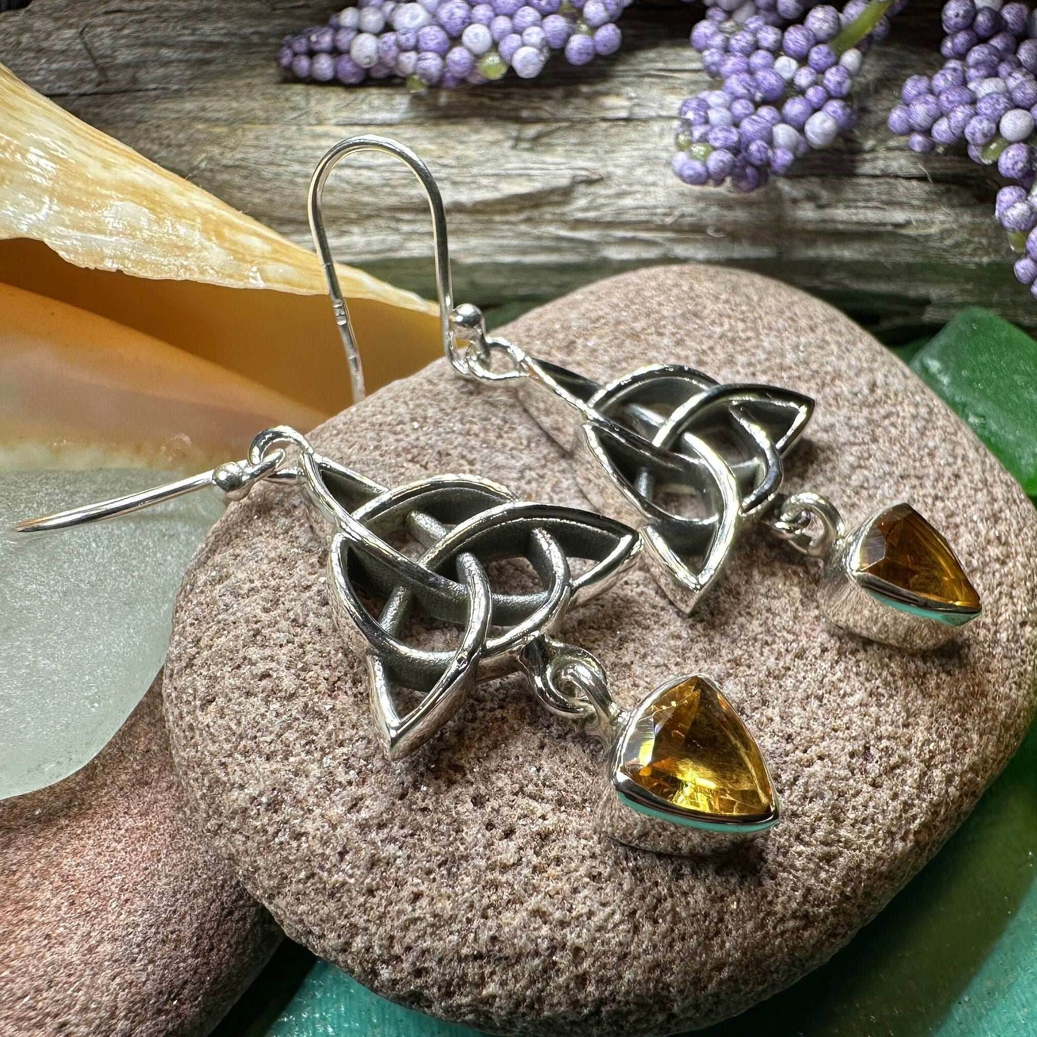 Torrina Trinity Knot Earrings - Amethyst