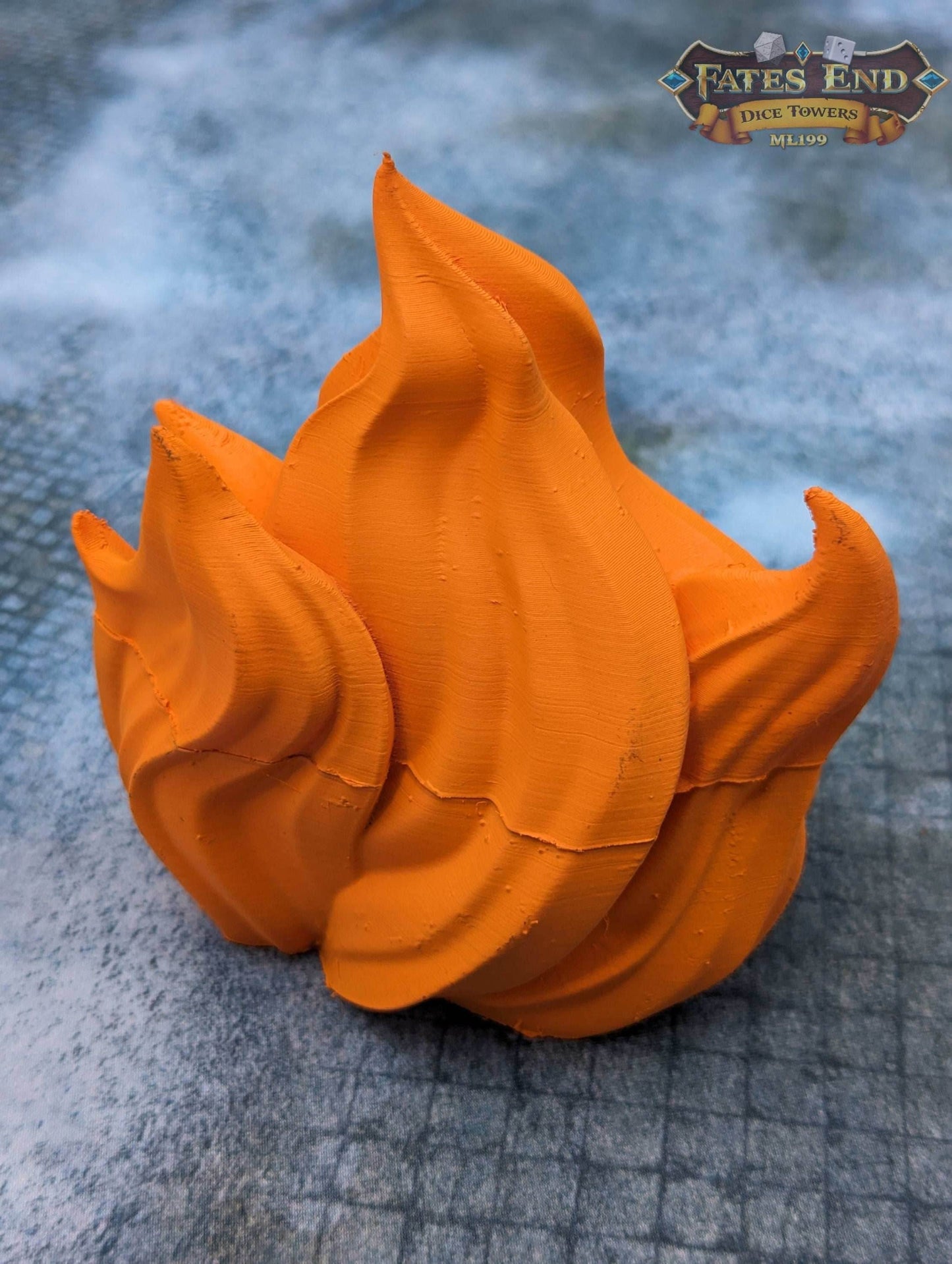 Sorcerer Fire 3D Printed Dice Jail | RPG Dice Vault | D20 Storage Box | Player Gift | Fate's End Collection - Embrace the Arcane Power! - Black / Yes- Include Random Dice Set