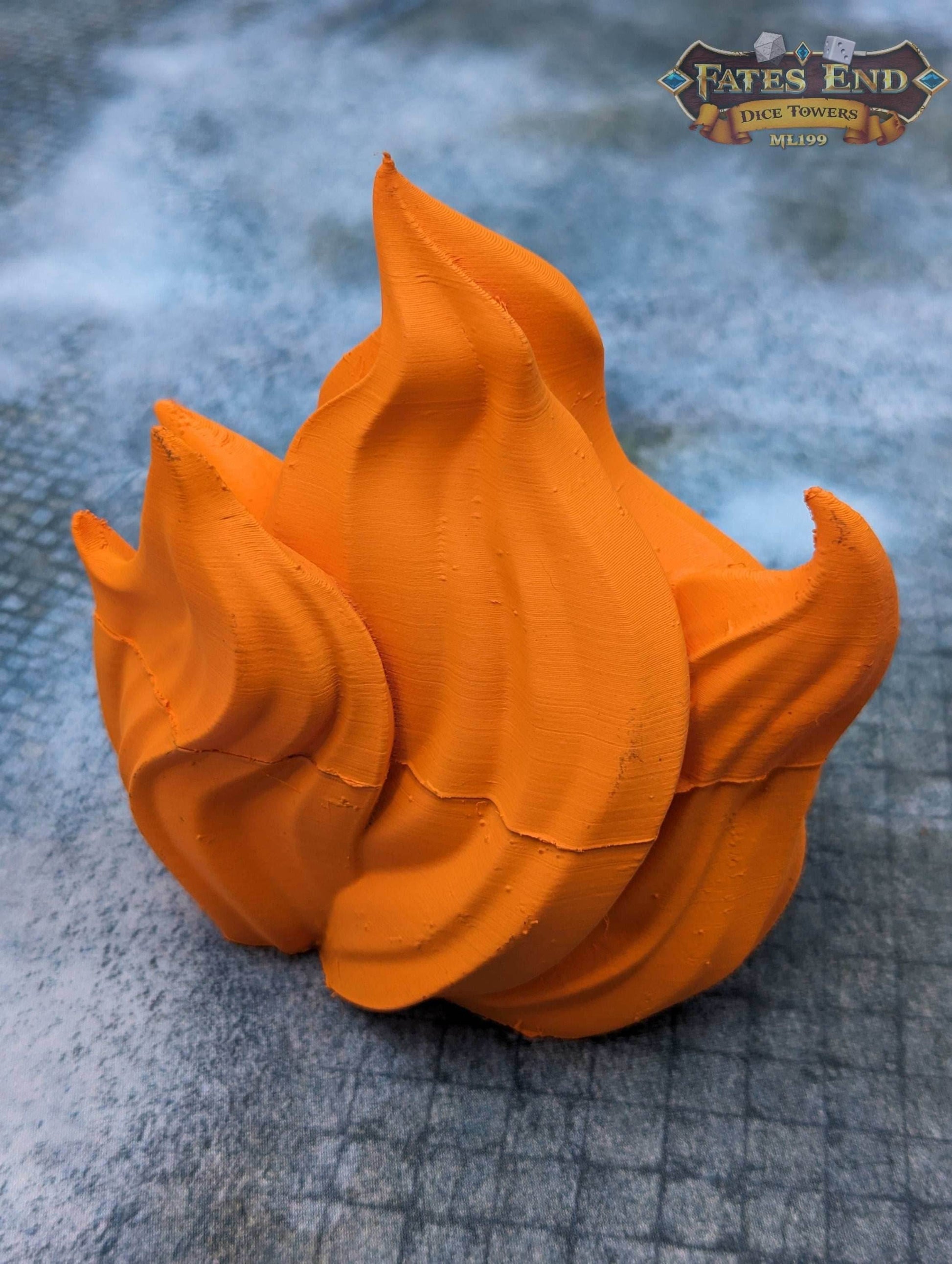 Sorcerer Fire 3D Printed Dice Jail | RPG Dice Vault | D20 Storage Box | Player Gift | Fate's End Collection - Embrace the Arcane Power! - Black / Yes- Include Random Dice Set