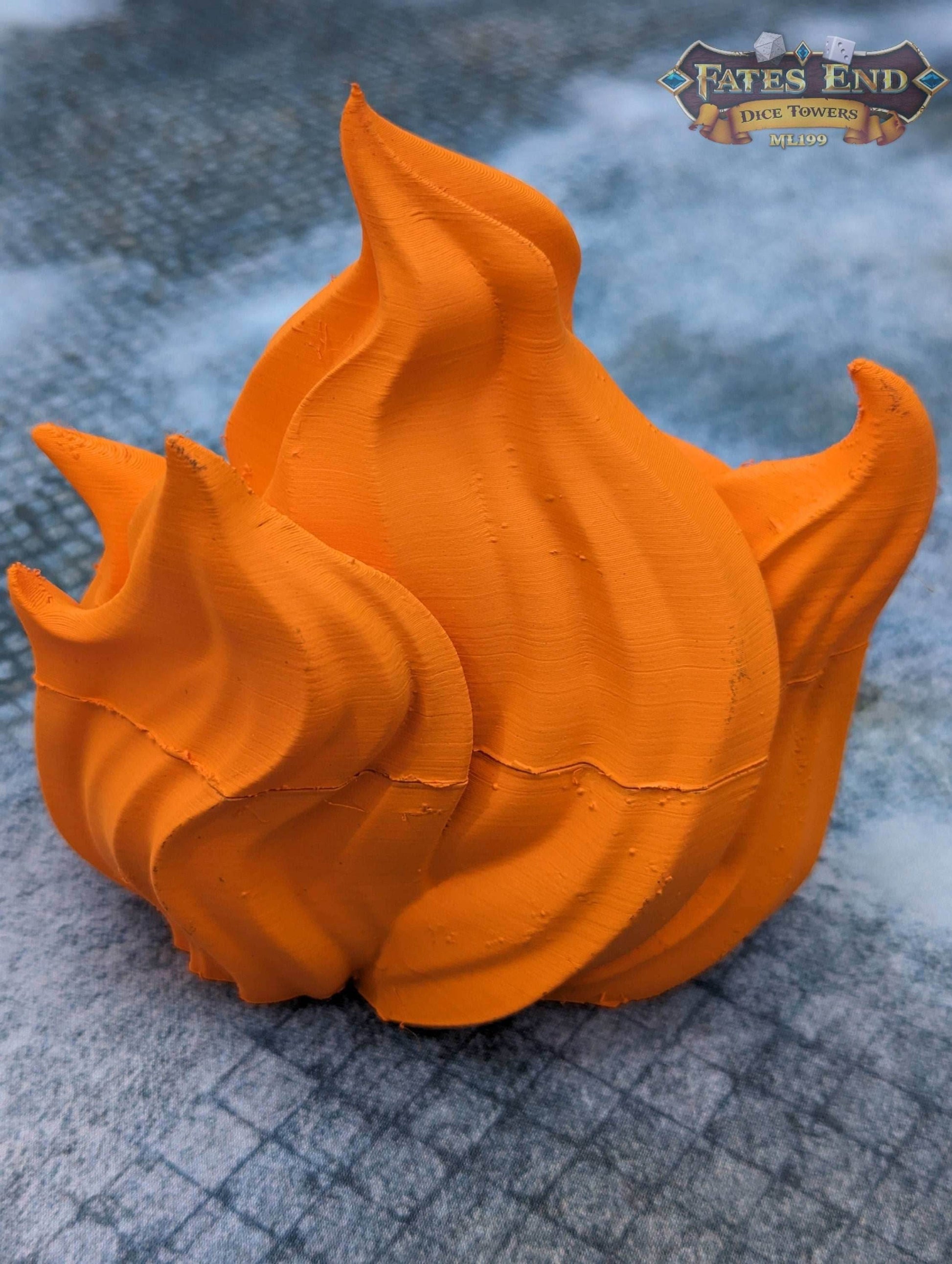 Sorcerer Fire 3D Printed Dice Jail | RPG Dice Vault | D20 Storage Box | Player Gift | Fate's End Collection - Embrace the Arcane Power! - Black / Yes- Include Random Dice Set