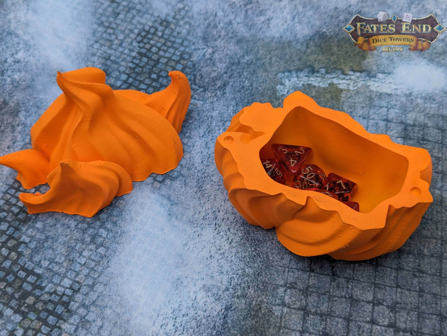 Sorcerer Fire 3D Printed Dice Jail | RPG Dice Vault | D20 Storage Box | Player Gift | Fate's End Collection - Embrace the Arcane Power! - Black / Yes- Include Random Dice Set