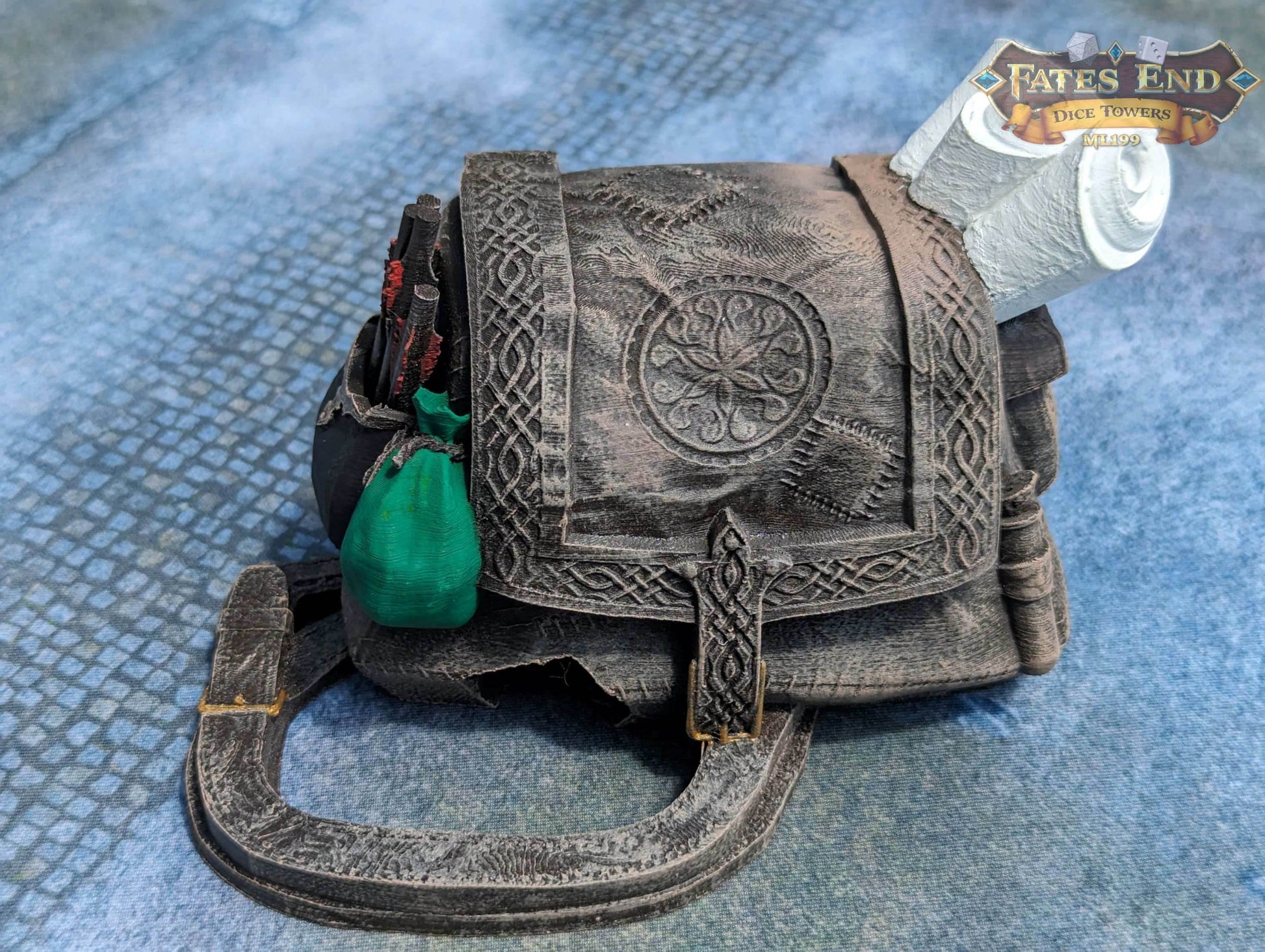 Rogue Pack 3D Printed Dice Tower - Fate's End Collection - Become a Shadow in the Night! - Black / Yes- Include Random Dice Set