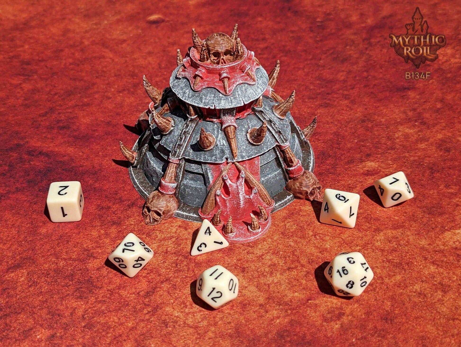 Barbarian Class 3D Printed Dice Jail | Mythic Roll by Unchained Games | DnD Player Gift | D20 Dice Vault | - Unleash the fury! - Black / Yes- Include Random Dice Set