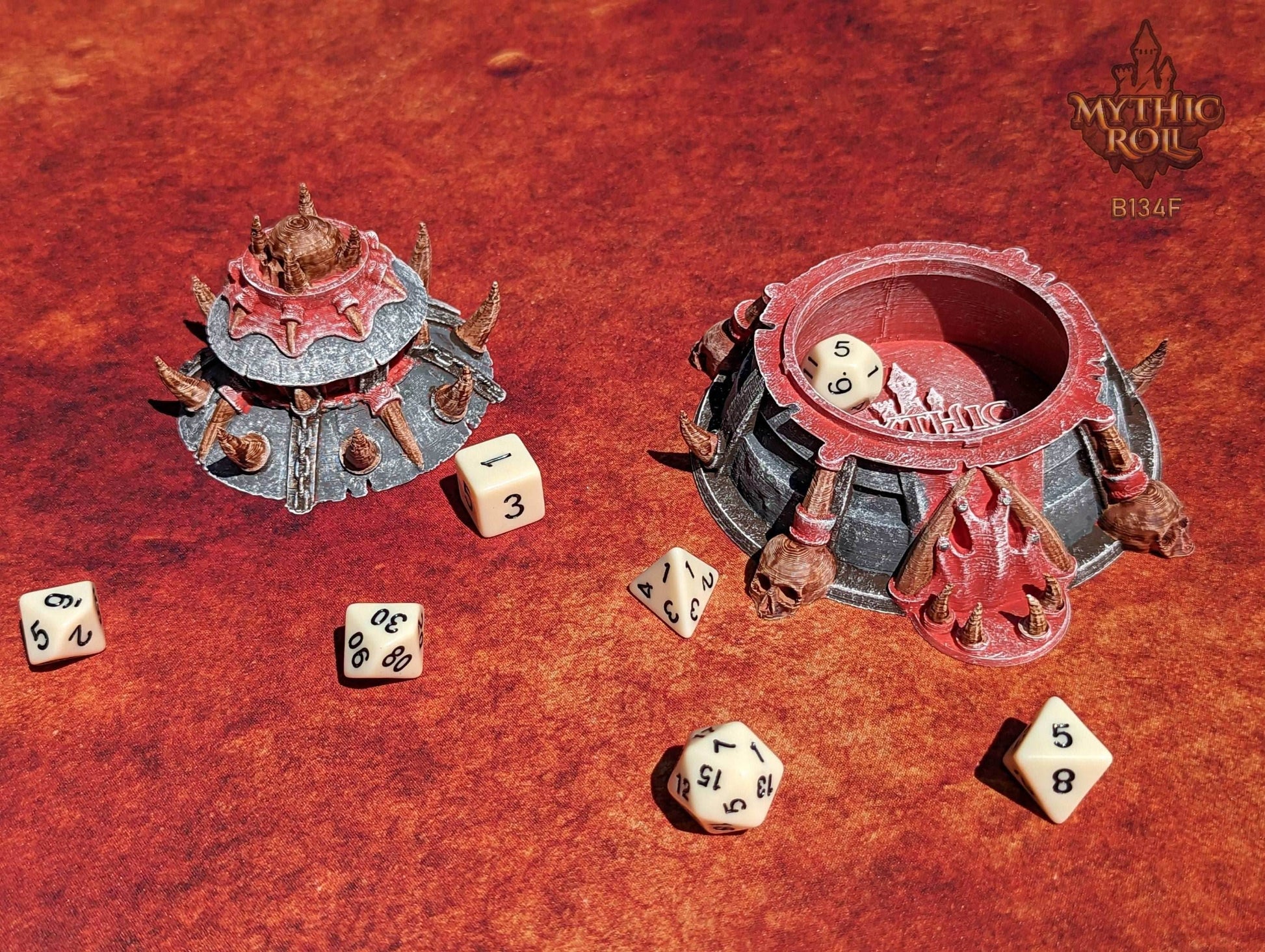 Barbarian Class 3D Printed Dice Jail | Mythic Roll by Unchained Games | DnD Player Gift | D20 Dice Vault | - Unleash the fury! - Black / Yes- Include Random Dice Set