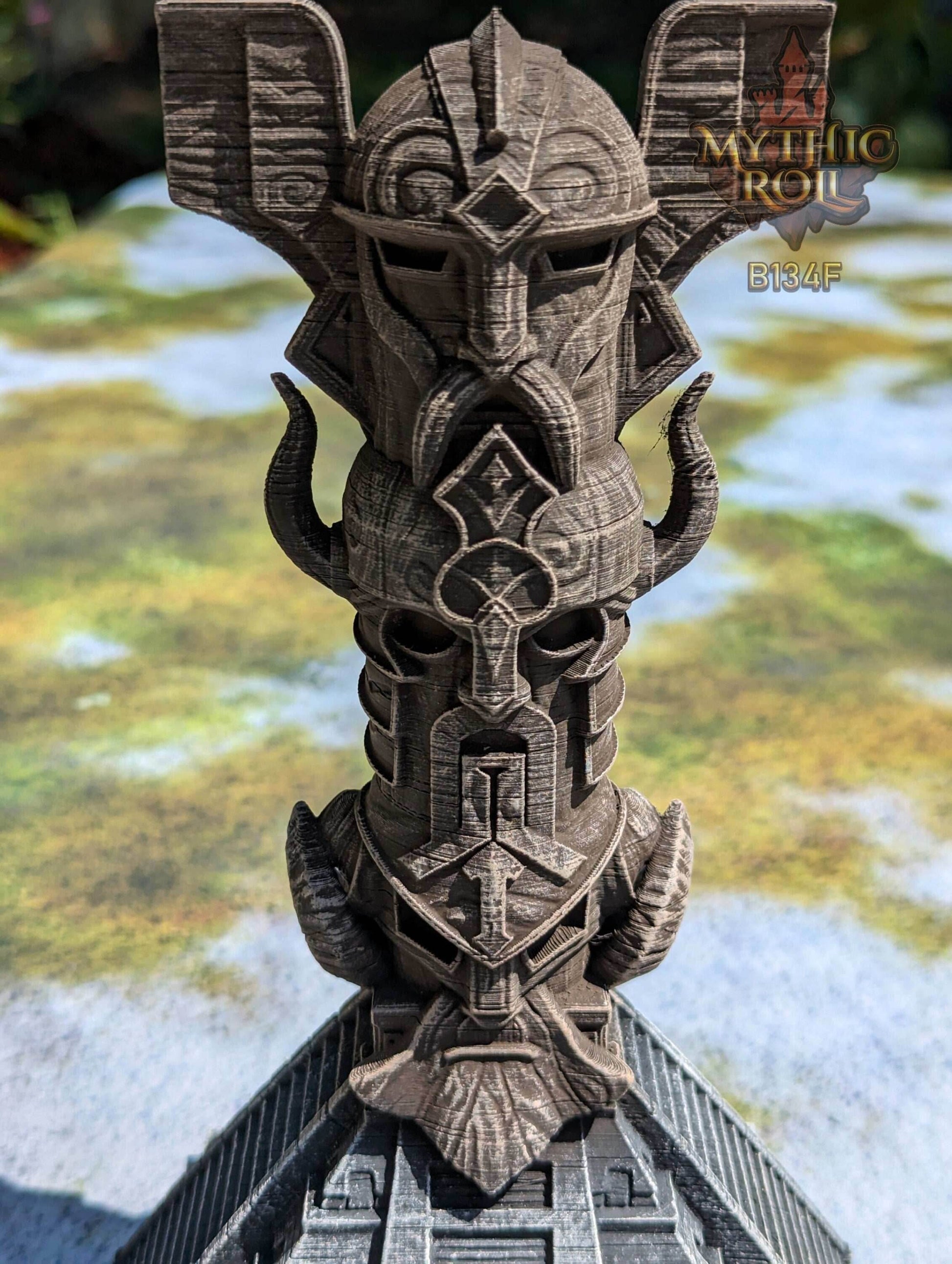 Viking 3D Printed Dice Tower - Mythic Roll Collection by Unchained Games - Channel your might in each roll! - Black / Yes- Include Random Dice Set