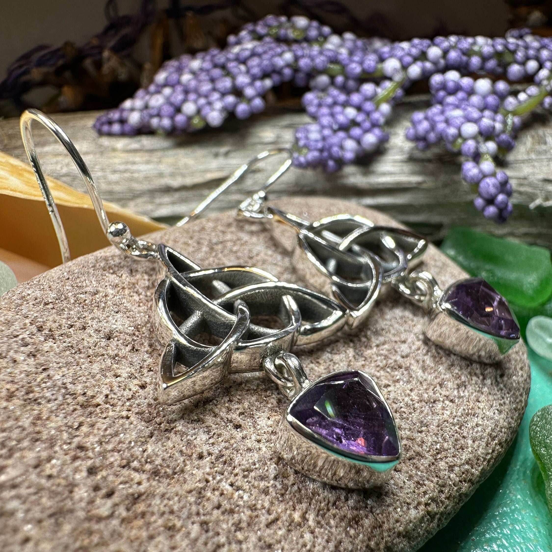 Torrina Trinity Knot Earrings - Amethyst