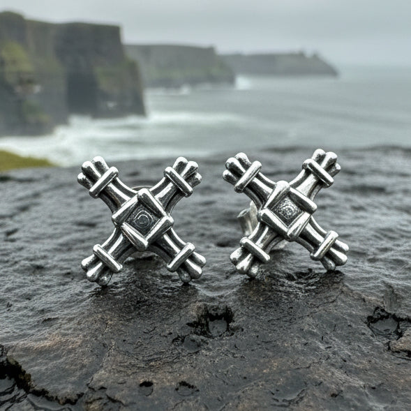 Springtide Saint Brigid's Cross Earrings