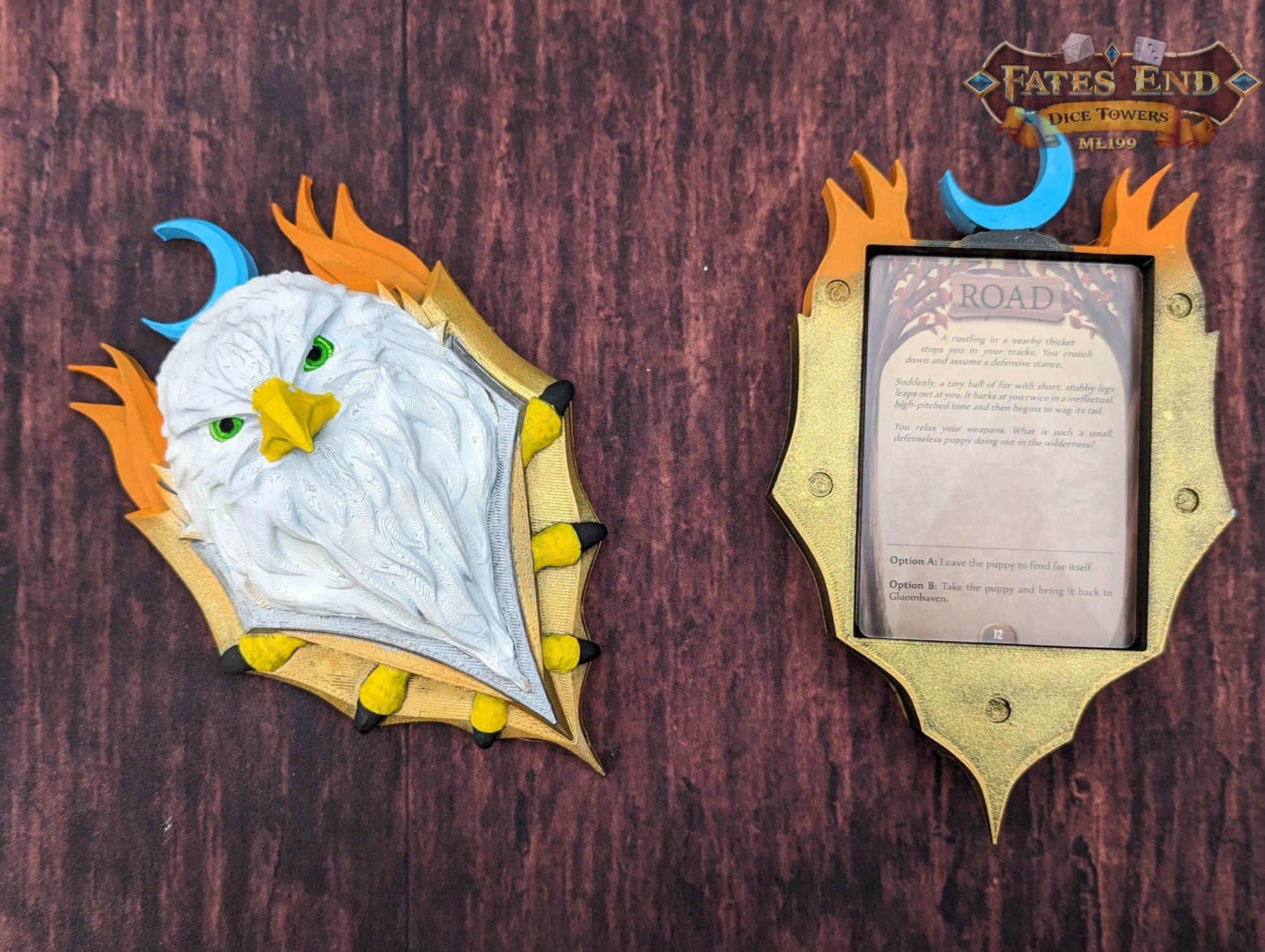 Eagle Paladin 3D Printed Deck Holder and Card Storage | RPG Dice Vault | D20 Box | Player Gift - Discover the perfect fusion of style and functionality! - Black