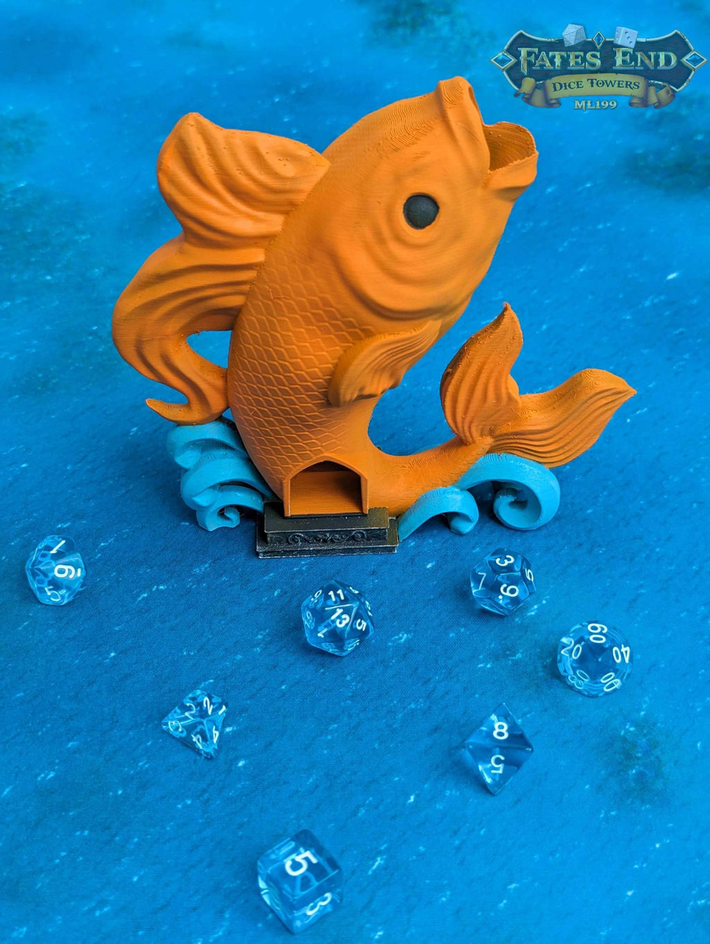 Koi Fish Dice Tower-Fate's End - Black