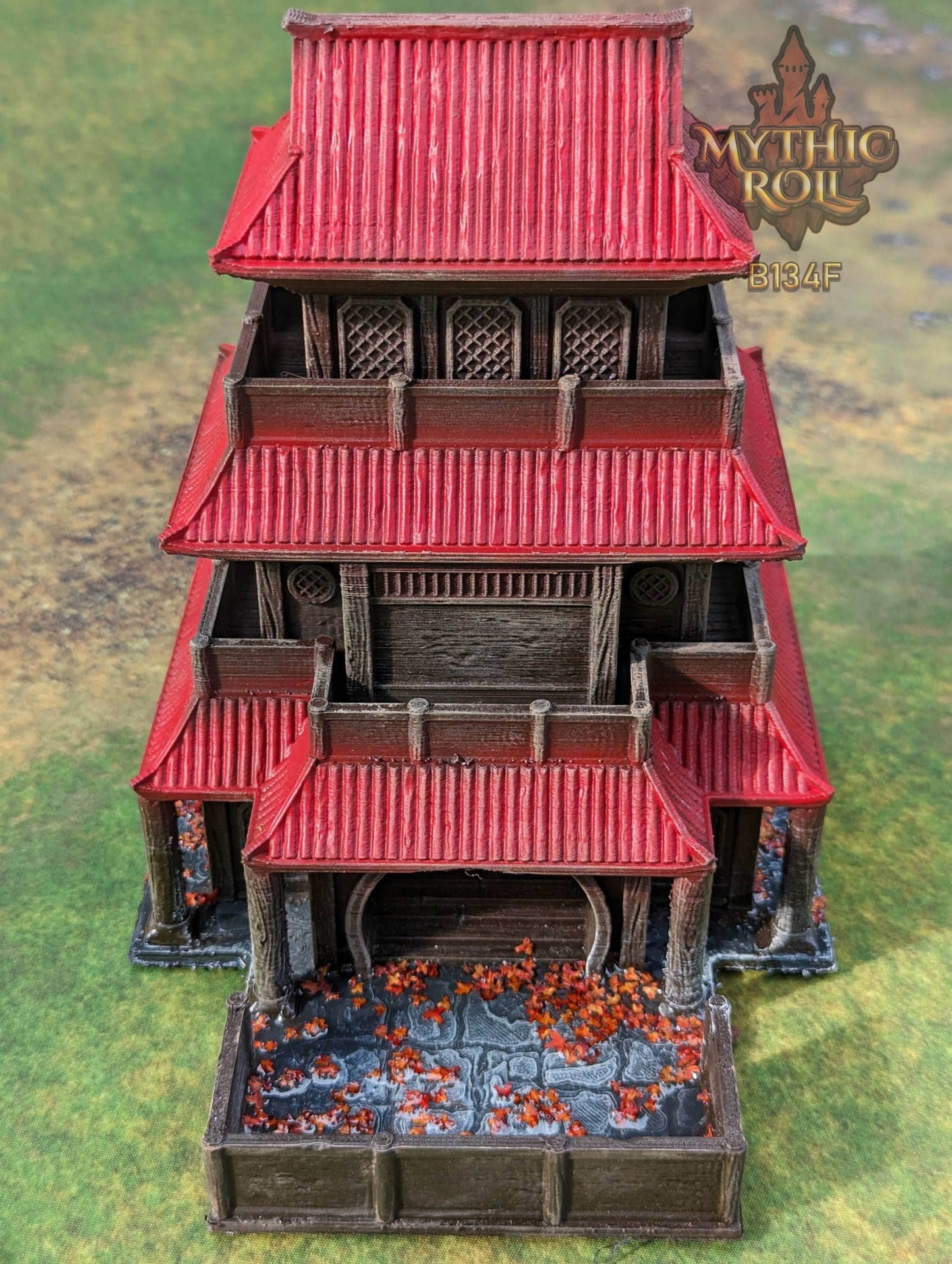 Shizuka Samurai Dice Tower - Mythic Roll by Unchained Games - Restore Honor in your journey! - Black / Yes- Include Random Dice Set