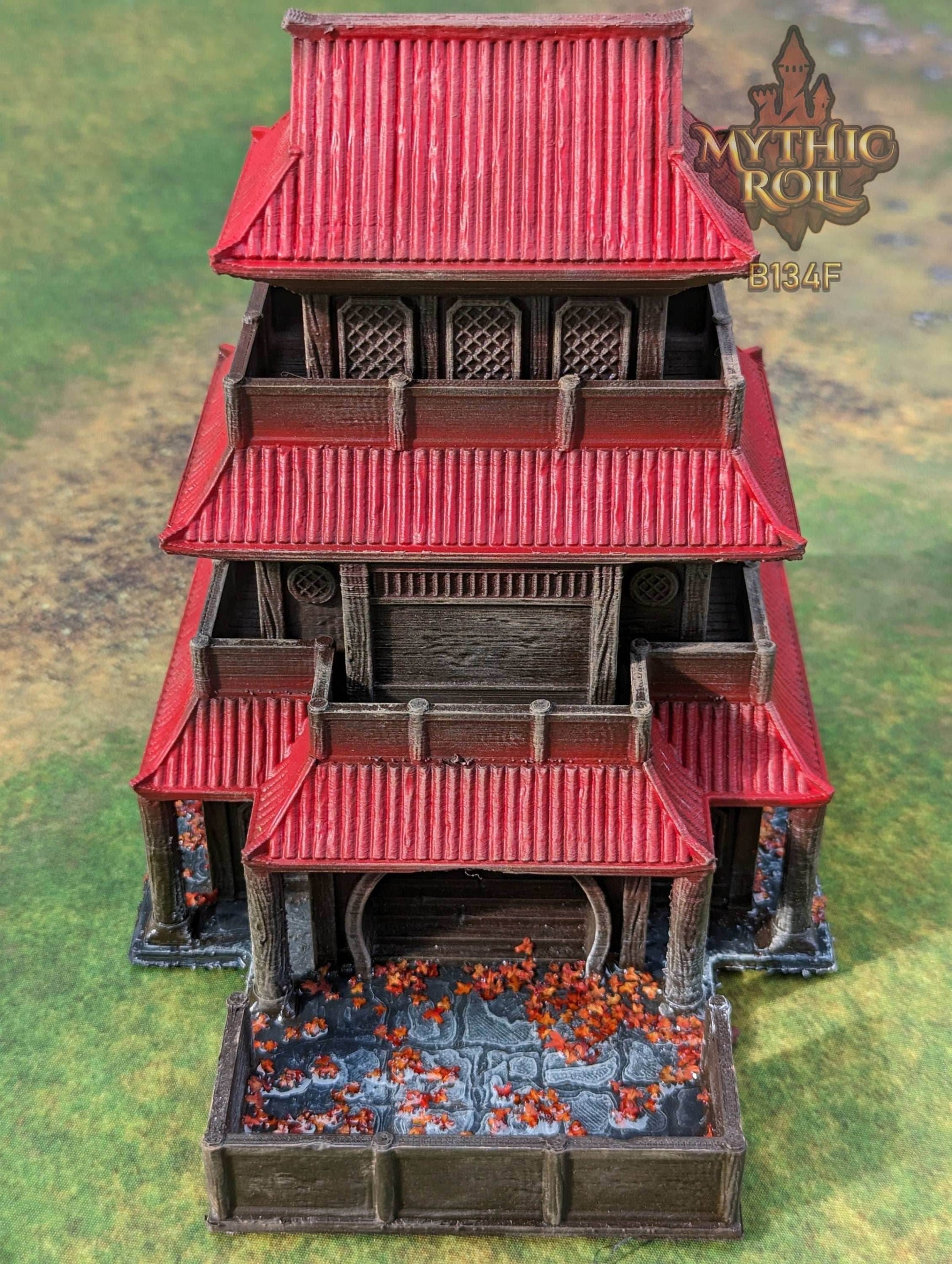 Shizuka Samurai Dice Tower - Mythic Roll by Unchained Games - Restore Honor in your journey! - Black / Yes- Include Random Dice Set