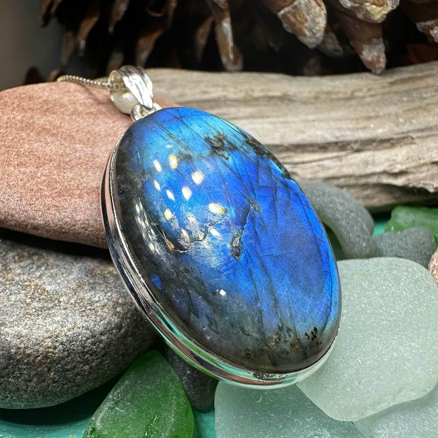 Blue Celtic Night Labradorite Necklace - 18 / Extra Large