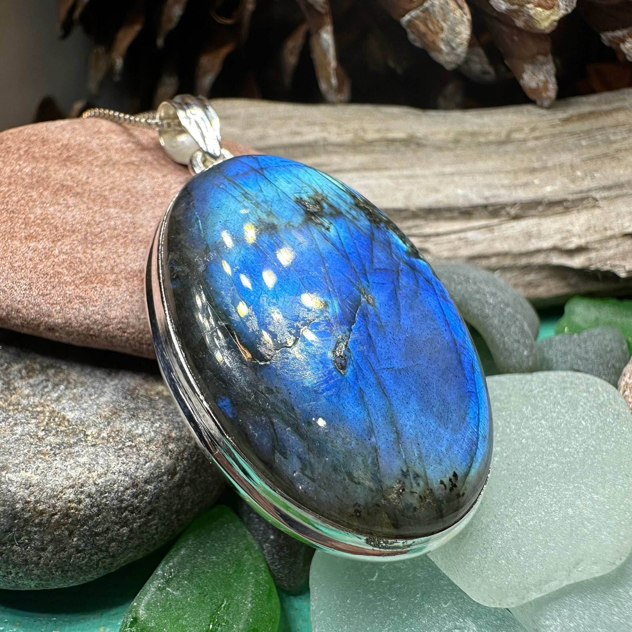 Blue Celtic Night Labradorite Necklace - 18 / Extra Large