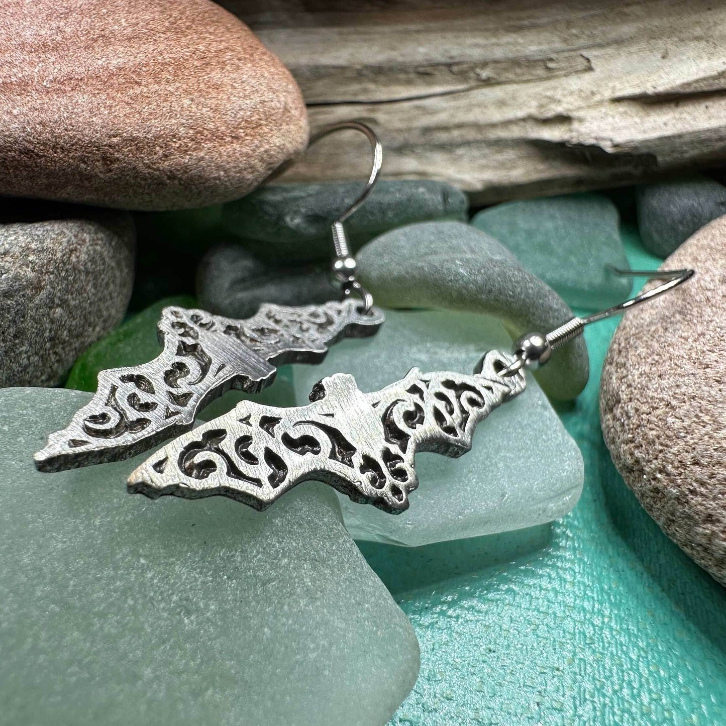 Gothic Bat Earrings - 