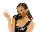 Fully Customizable and Personalizable Two Point Handcrafted Genuine Leather Mouth Riding Mask - Tan