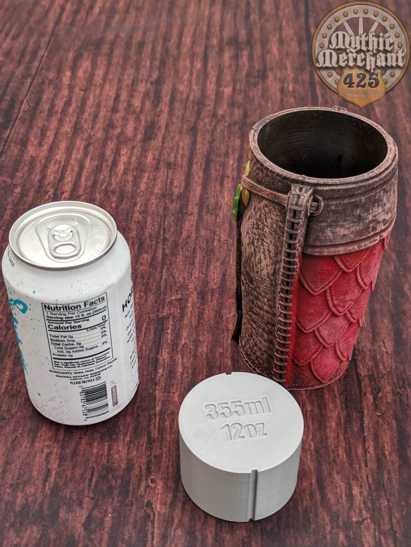 Ranger 3D Printed Can Holder- Mythic Mugs Collection by Ars Moriendi 3D- Embrace the Wilderness! - Black / Threaded with Lid