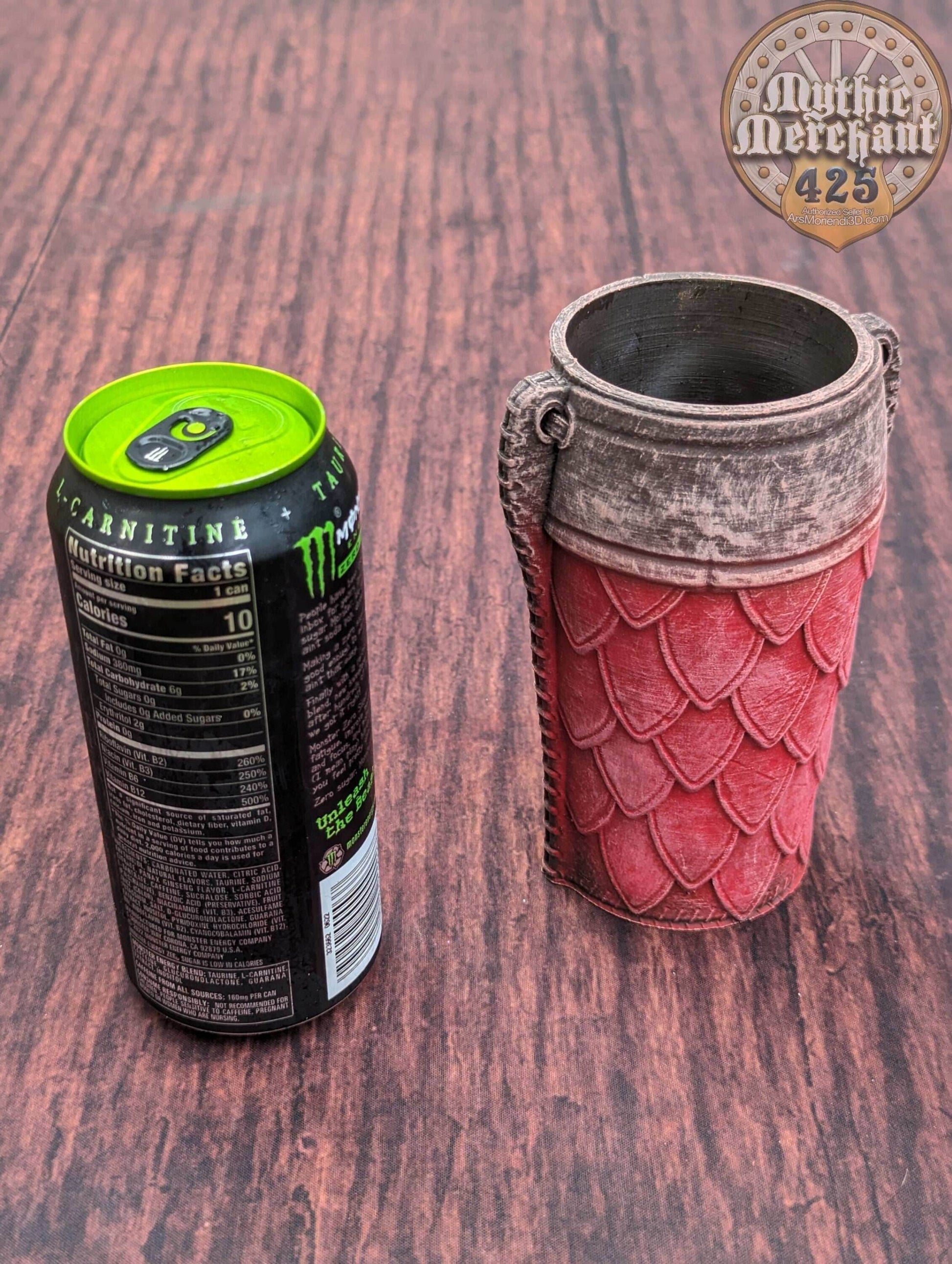 Ranger 3D Printed Can Holder- Mythic Mugs Collection by Ars Moriendi 3D- Embrace the Wilderness! - Black / Threaded with Lid
