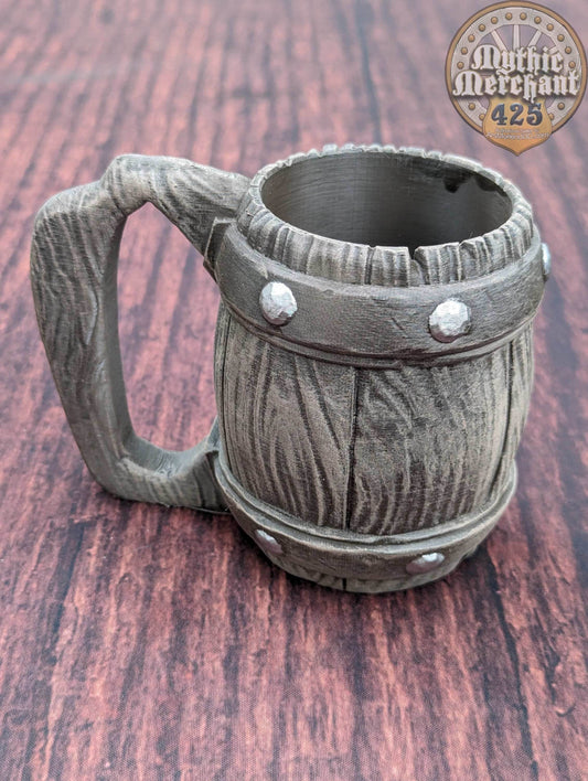 Tavern Style 3D Printed Can Holder- Mythic Mugs Collection by Ars Moriendi 3D- Quench Your Thirst for Adventure! - Black / Threaded with Lid