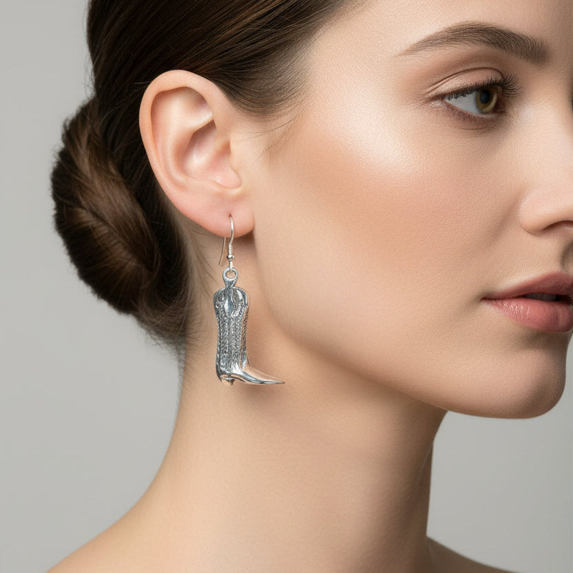 Old Montana Cowboy Boot Earrings