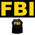 Halloween Pet Dog & Cat Shirt Screen Printed, "FBI Costume"