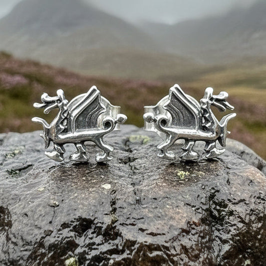 Petite Welsh Dragon Stud Earrings