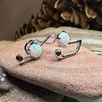 Opal Music Note Stud Earrings - White