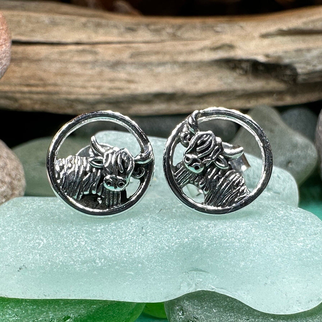 Scruffy Coo Highland Cow Post Earrings
