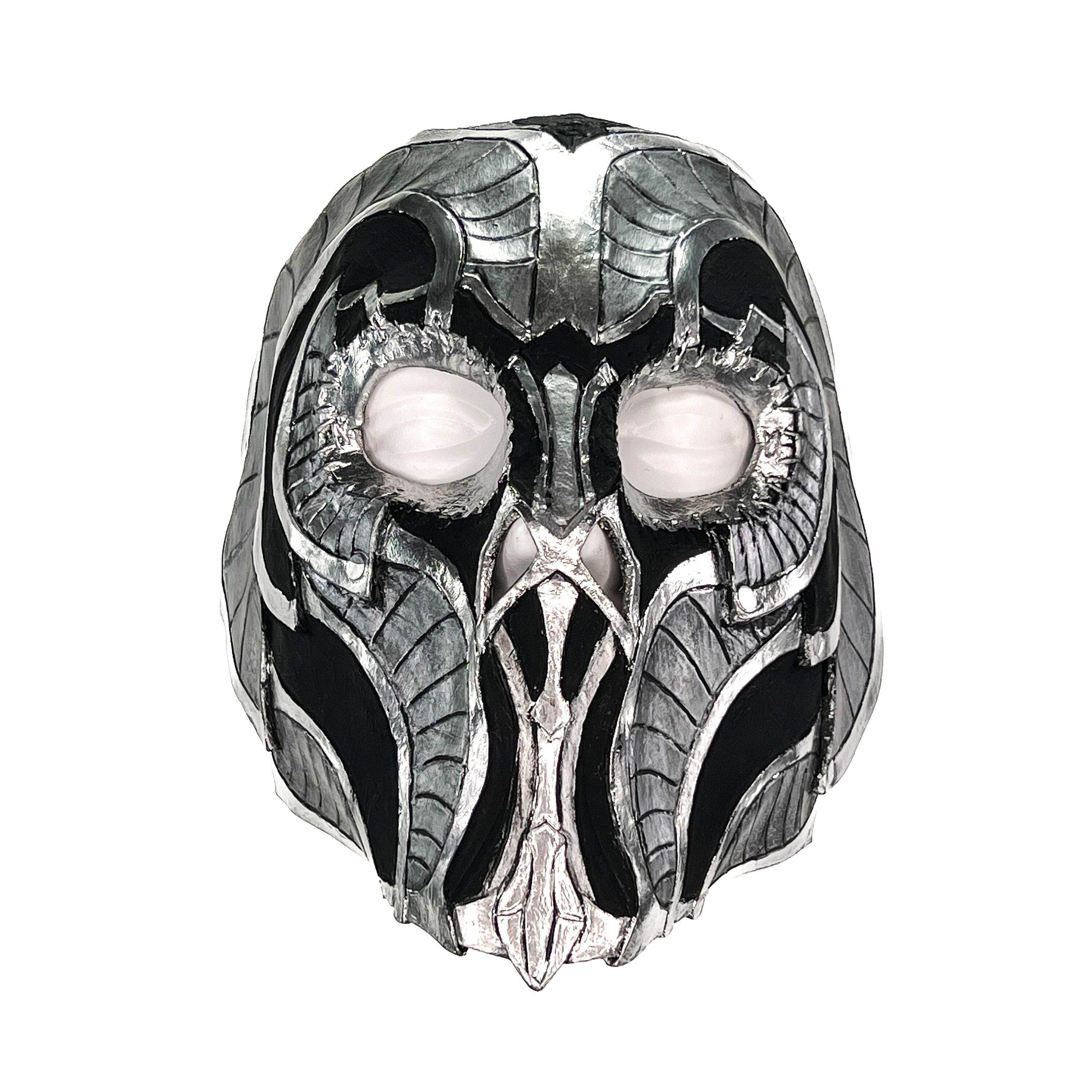Battle Mask - Handmade Genuine Leather Mask in Silvers and Matte Black - 