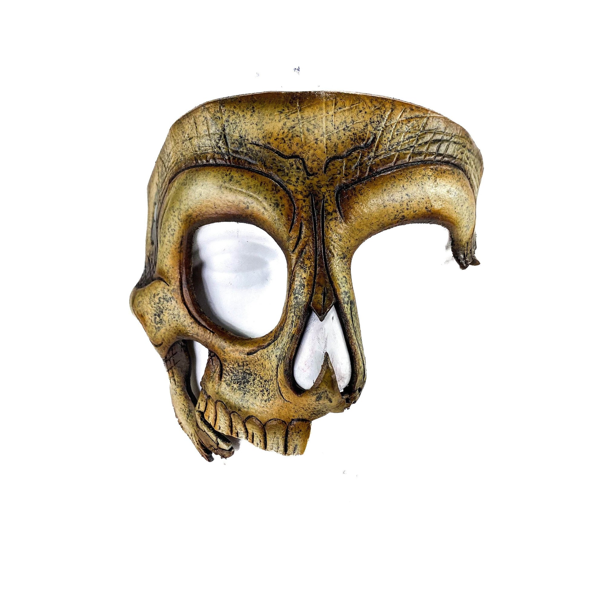 Handcrafted Genuine Leather Skull Phantom of the Opera Style Mask - 