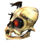 Handcrafted Genuine Leather Dimensional Cat Skull Robot Mask - 